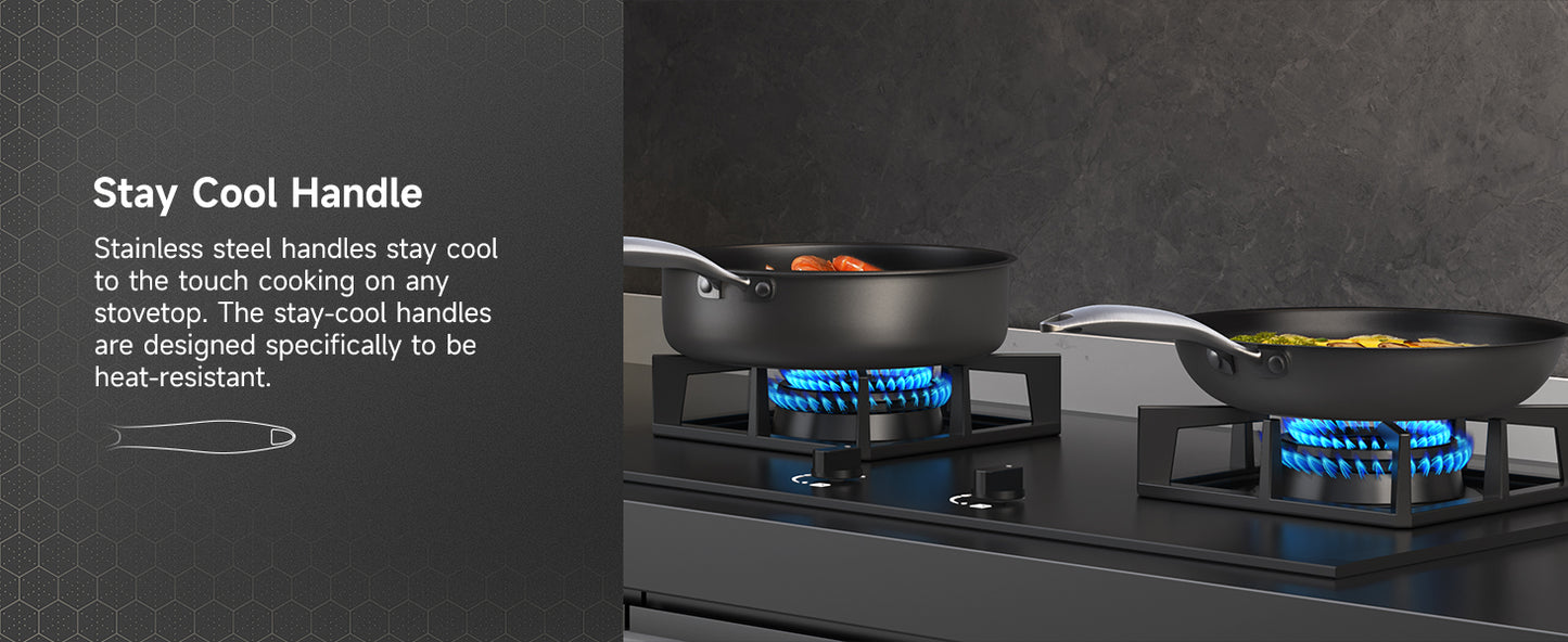 Induction Pots and Pans, Stainless Steel Pots And Pans Set 4pcs With Lid