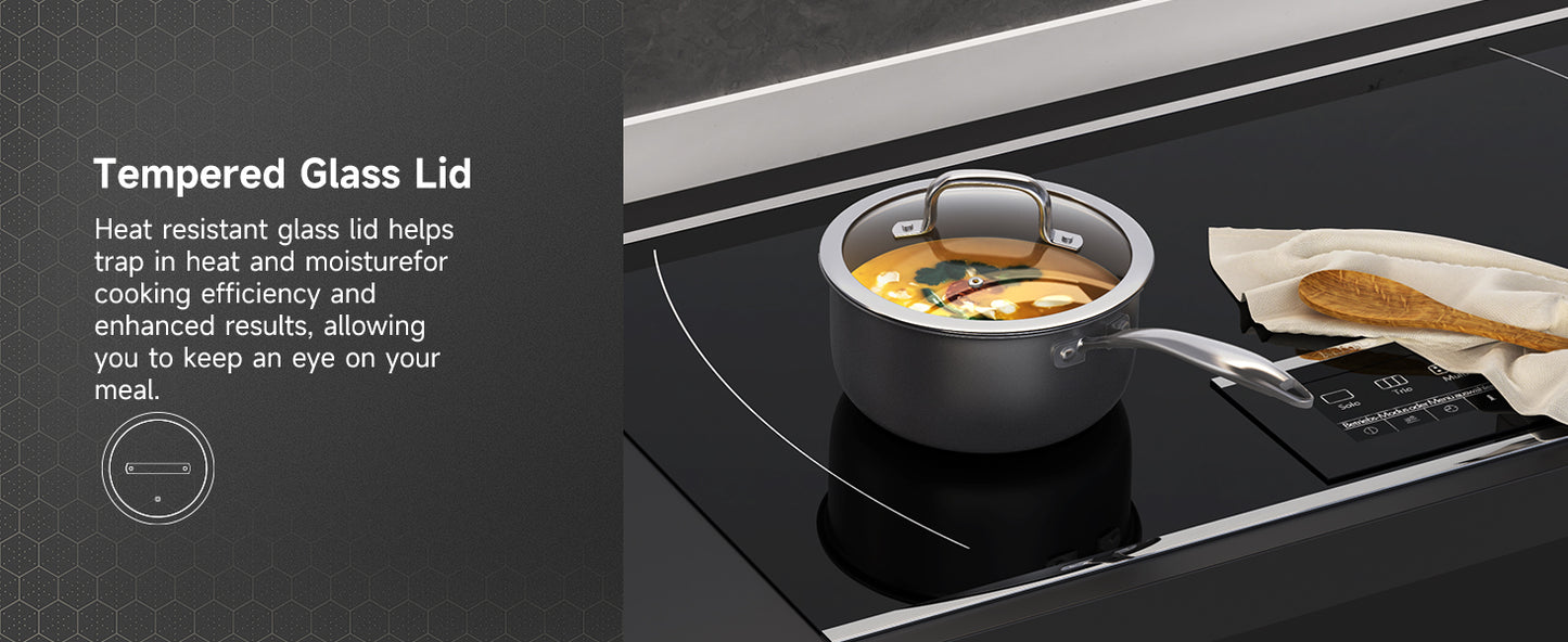 Induction Pots and Pans, Stainless Steel Pots And Pans Set 4pcs With Lid