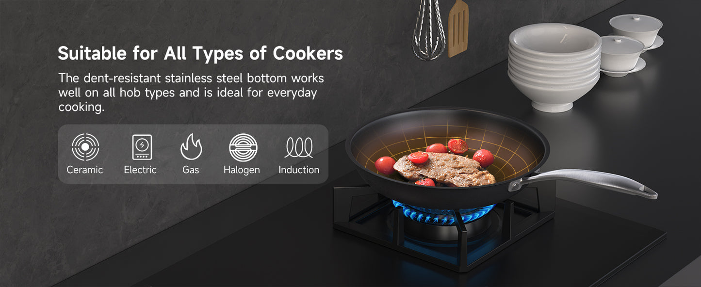 Induction Pots and Pans, Stainless Steel Pots And Pans Set 4pcs With Lid