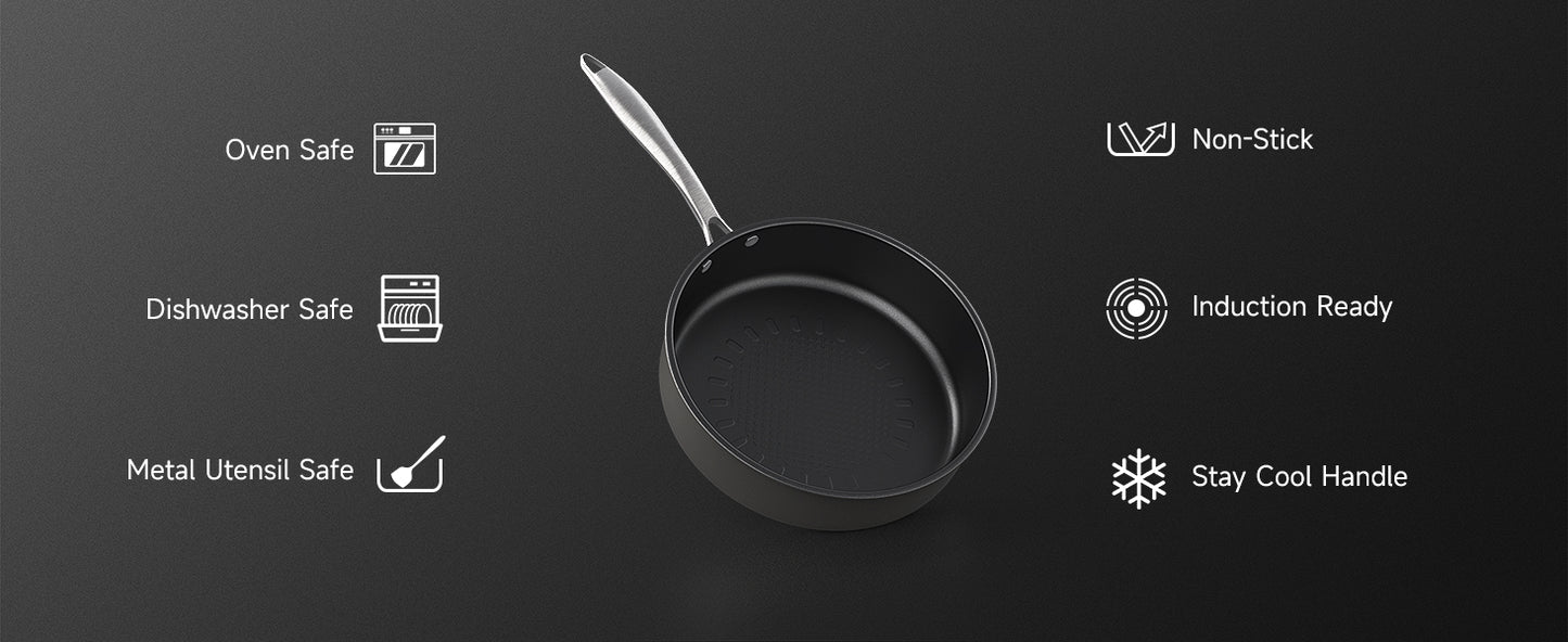 Induction Pots and Pans, Stainless Steel Pots And Pans Set 4pcs With Lid